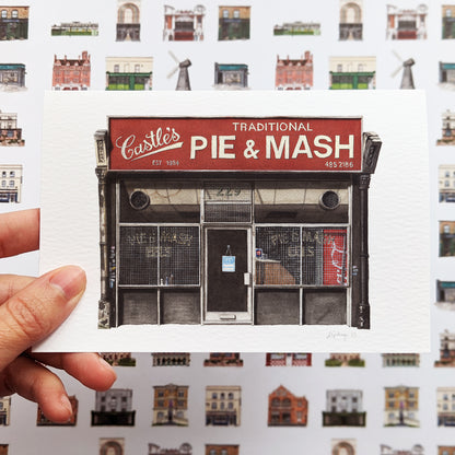 Camden - Castle's Pie & Mash Shop - Greeting card with envelope