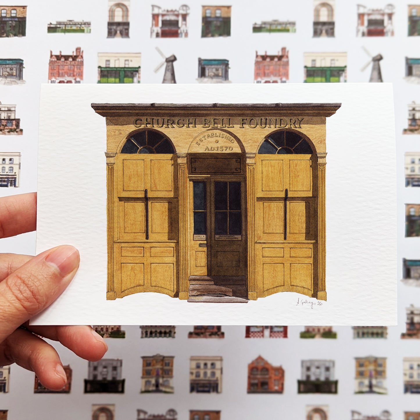 Whitechapel Church Bell Foundry - Greeting card with envelope - East London