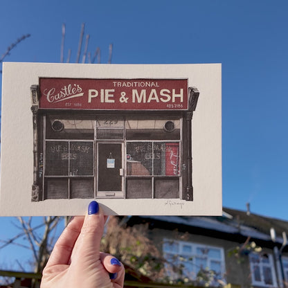 Camden - Castle's Pie & Mash shop - Giclée Print (unframed)