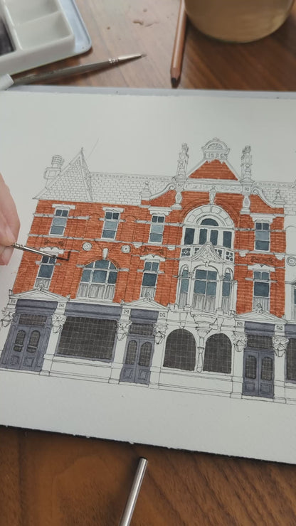 Herne Hill - The Half Moon pub - Greeting card with envelope