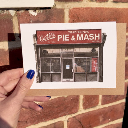 Camden - Castle's Pie & Mash Shop - Greeting card with envelope