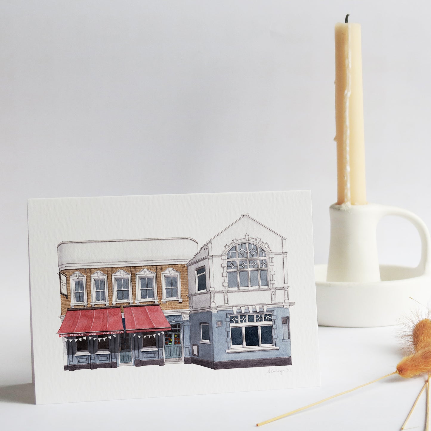 Camberwell - The Crooked Well pub - Greeting card with envelope