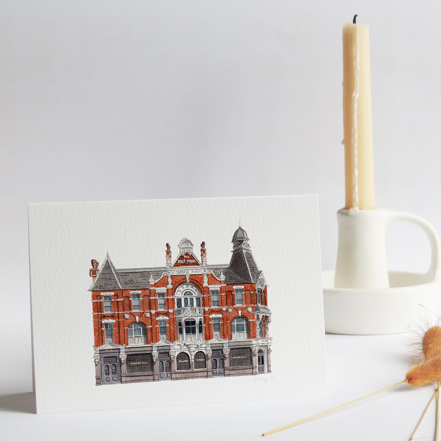 Herne Hill - The Half Moon pub - Greeting card with envelope