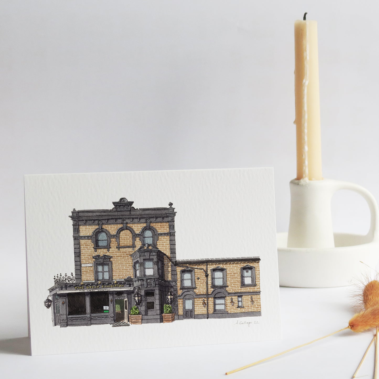 East Dulwich - The Great Exhibition Pub - Greeting card with envelope