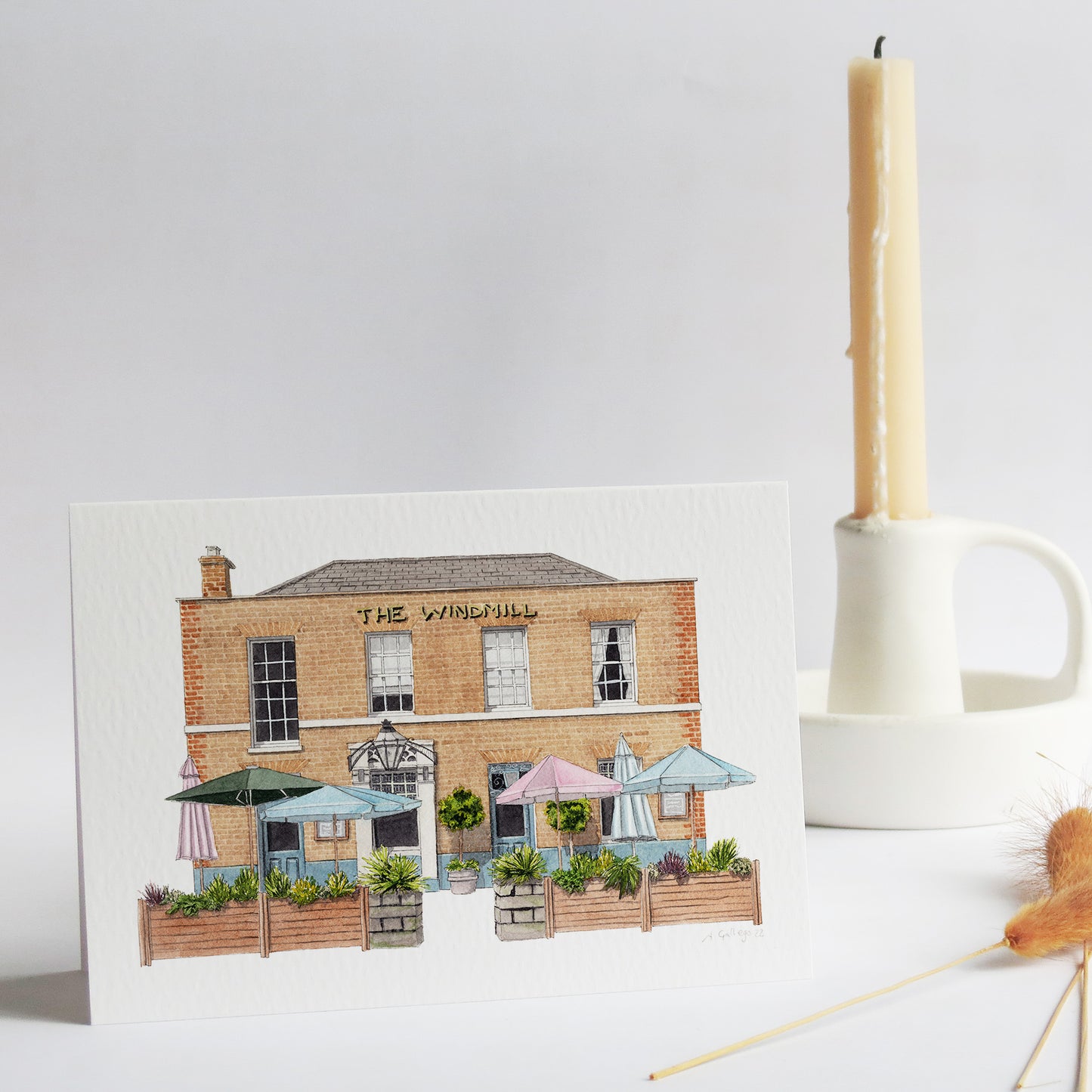 Clapham - The Windmill - Greeting card with envelope
