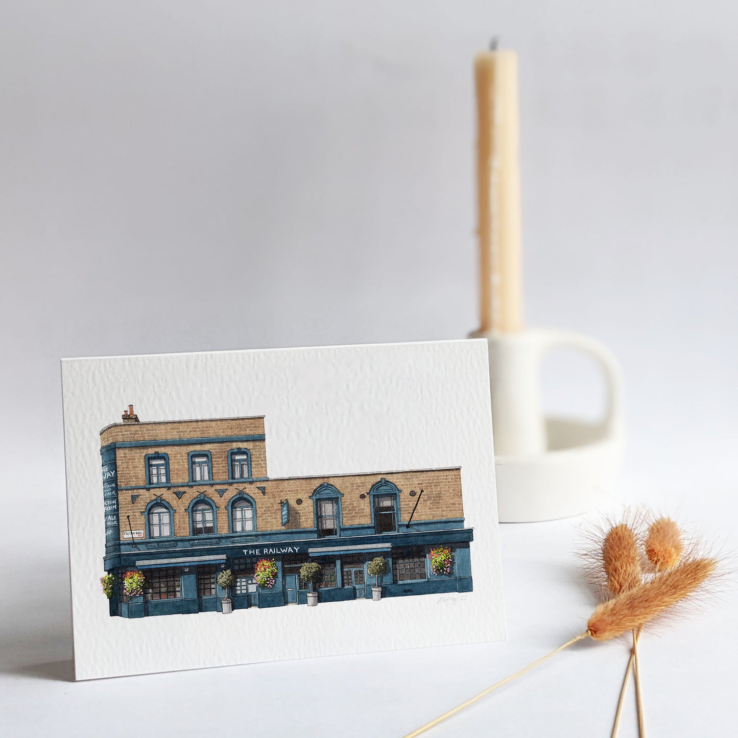 Streatham - The Railway pub - Greeting card with envelope