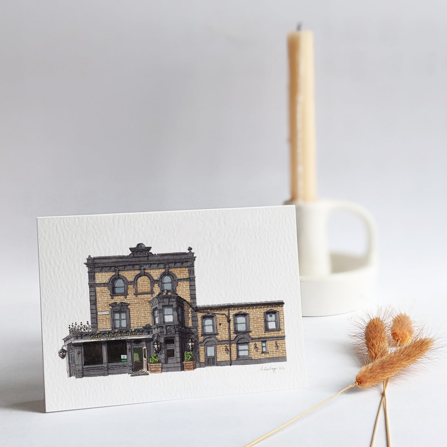 East Dulwich - The Great Exhibition Pub - Greeting card with envelope