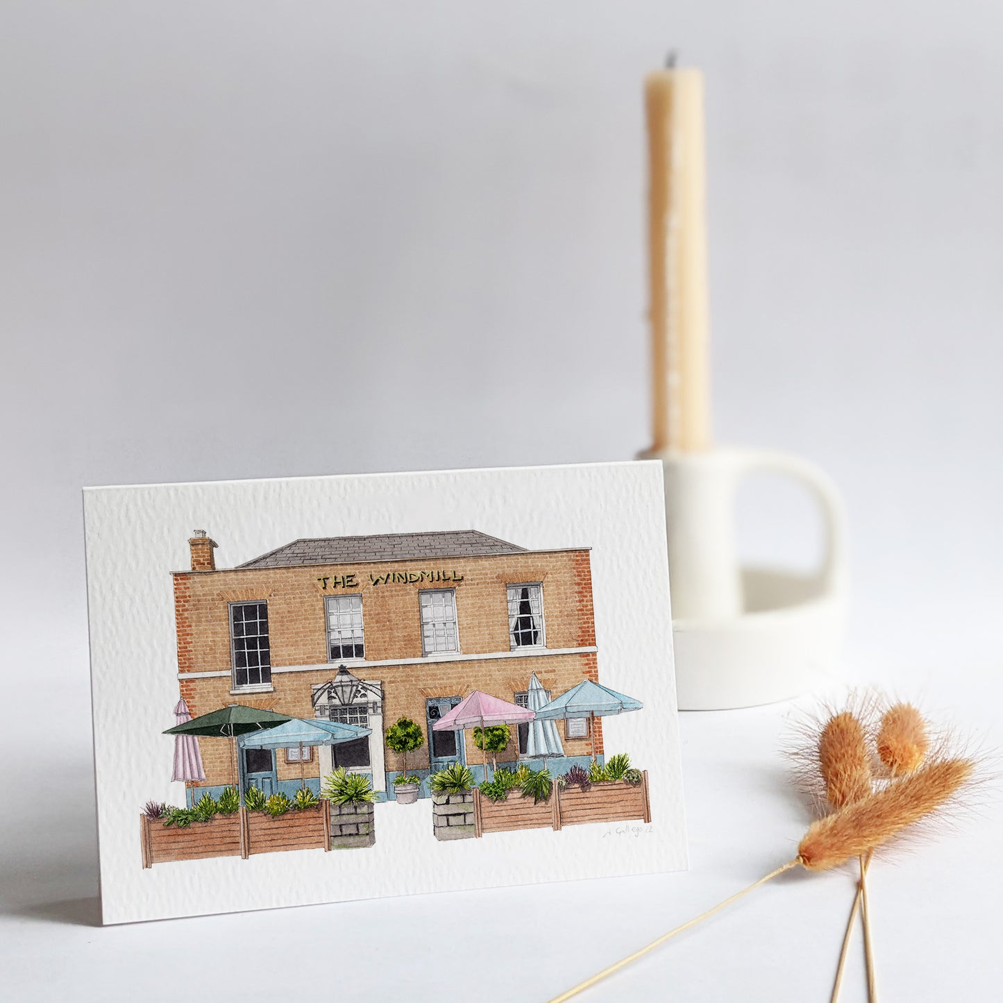 Clapham - The Windmill - Greeting card with envelope