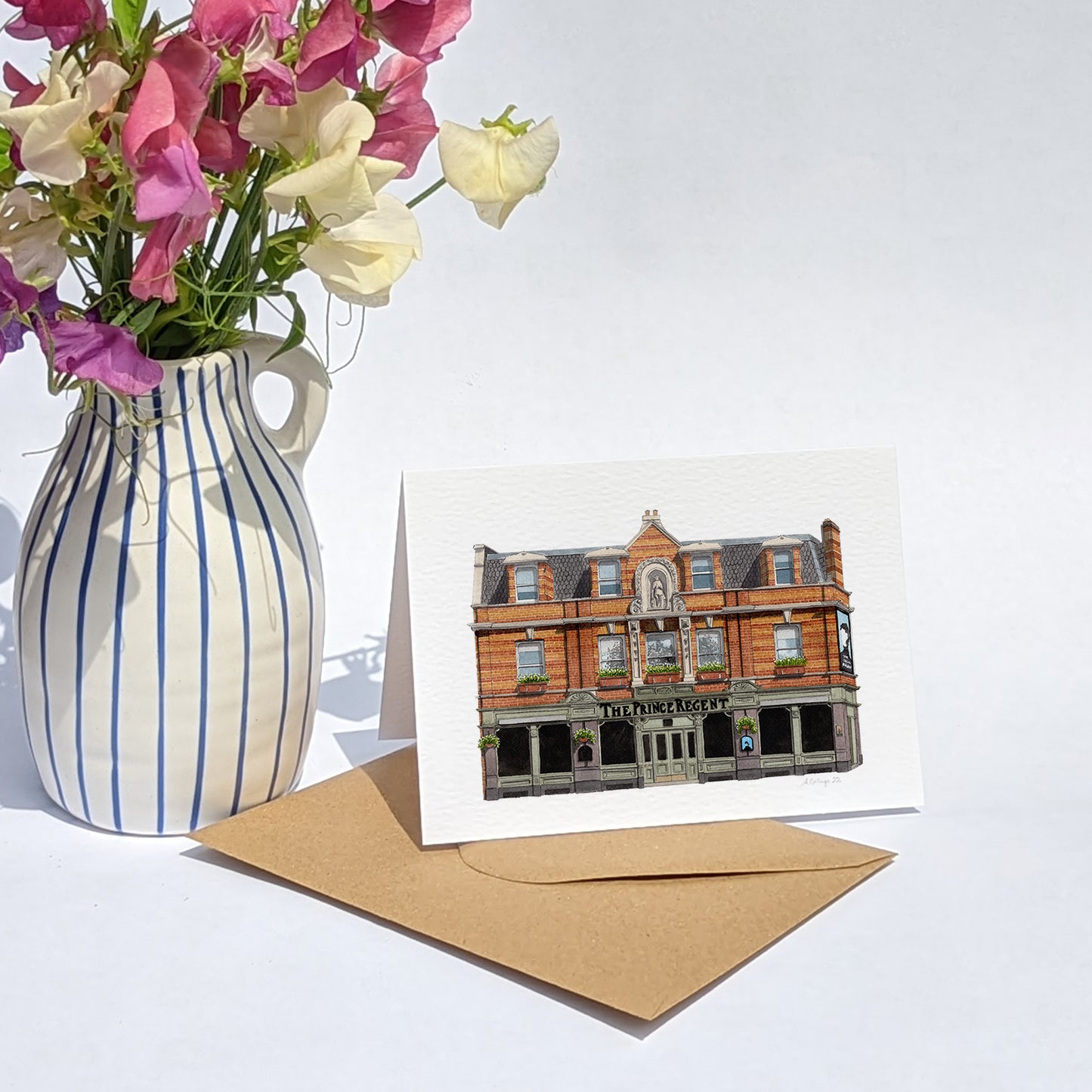 Herne Hill - The Prince Regent pub - Greeting card with envelope