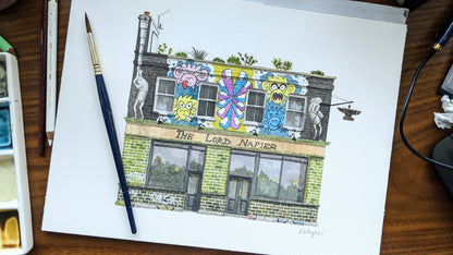 Hackney Wick - Lord Napier Pub - Greeting card with envelope