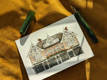 Dulwich Village - The Crown and Greyhound Pub - Greeting card with envelope