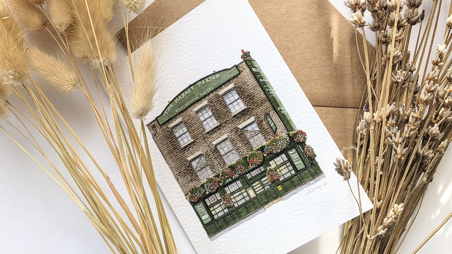 Borough - The Market Porter - Greeting card with envelope