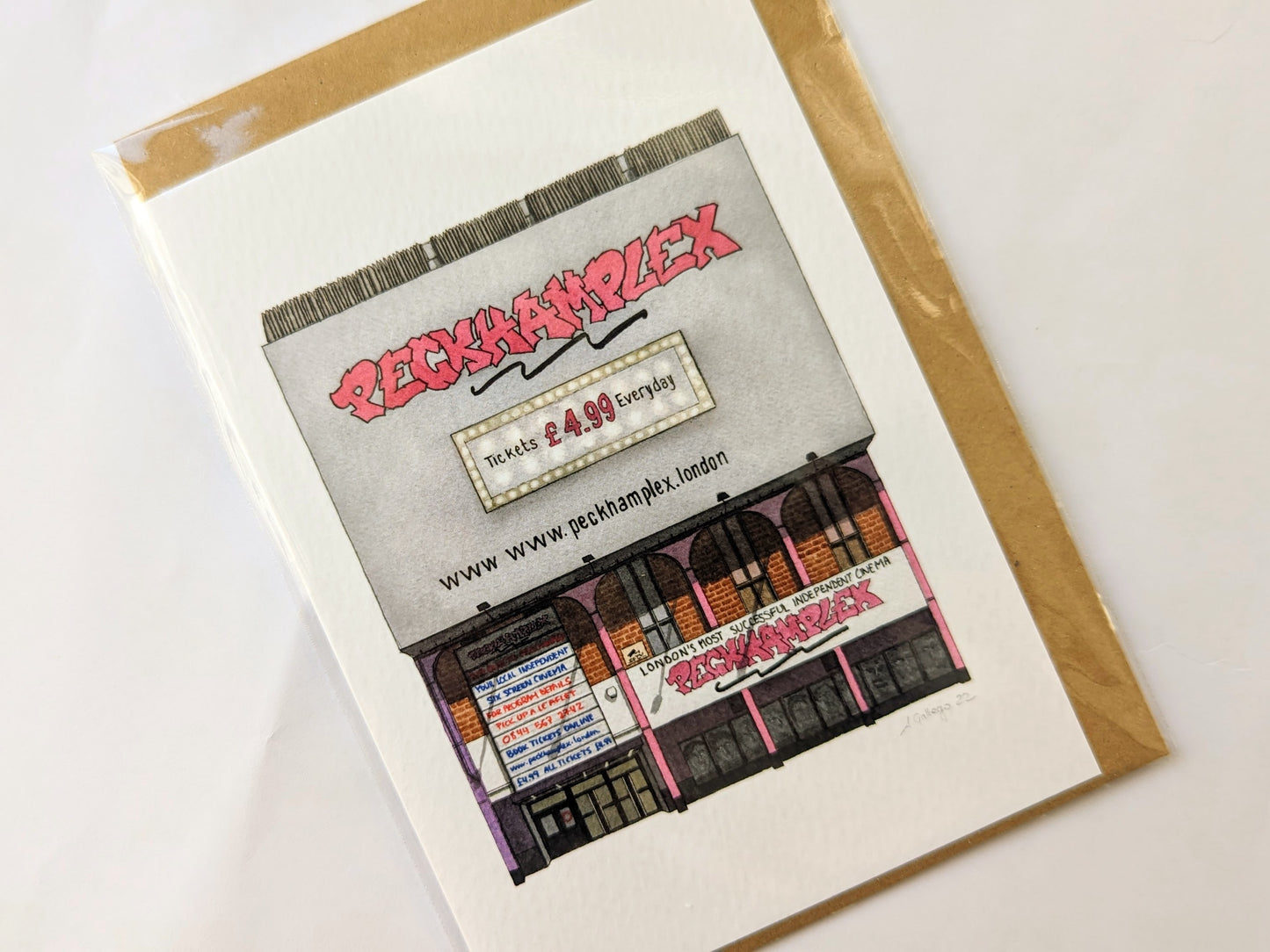 SECONDS - Peckhamplex - Greeting card with envelope