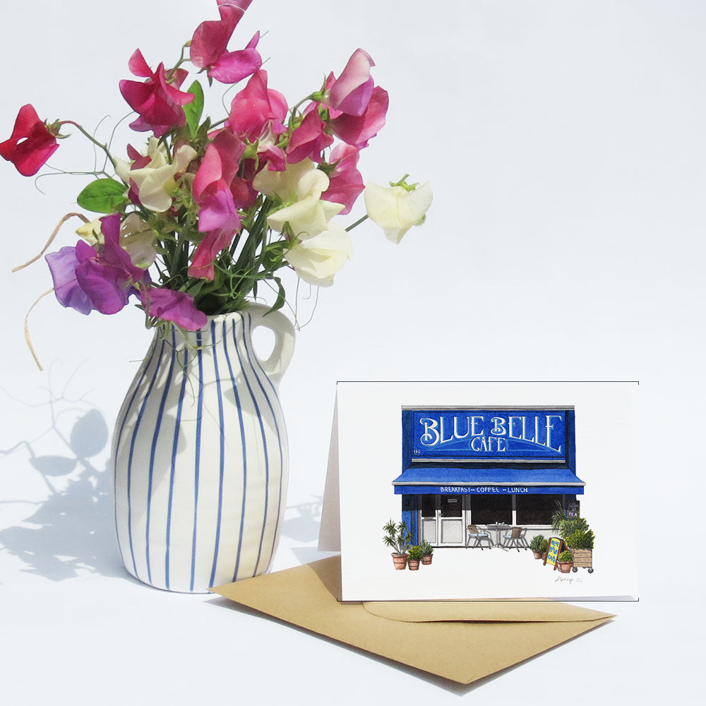 Penge - Blue Belle Cafe - Greeting card with envelope