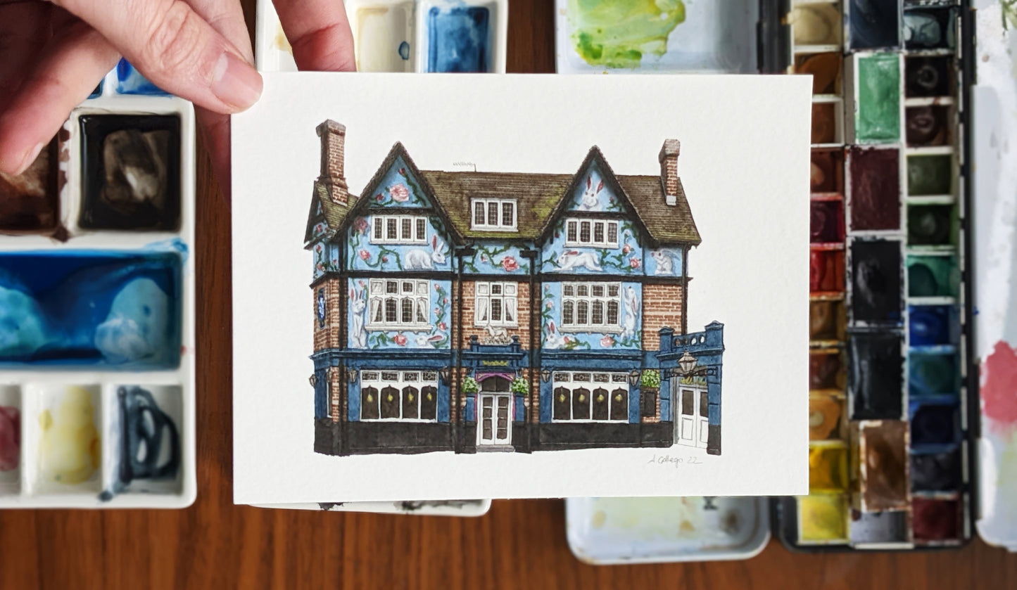 Streatham - The Rabbit Hole pub - Greeting card with envelope