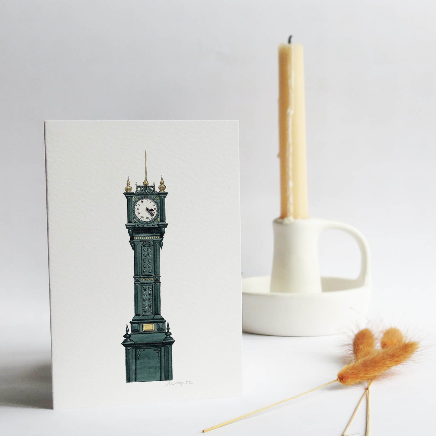 Herne Hill - Brockwell Park Clock - Greeting card with envelope