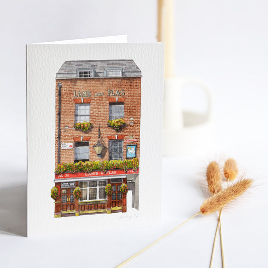 Covent Garden - Lamb & Flag pub - Greeting card with envelope