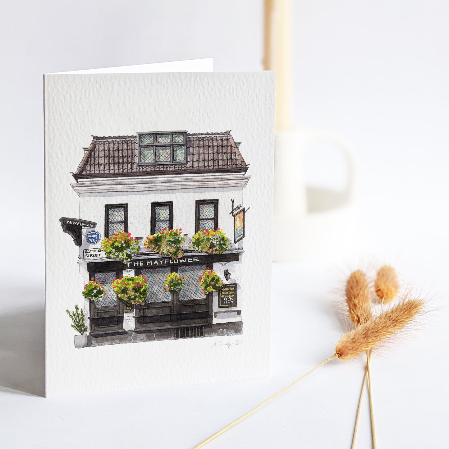 Rotherhithe - The Mayflower Pub - Greeting card with envelope