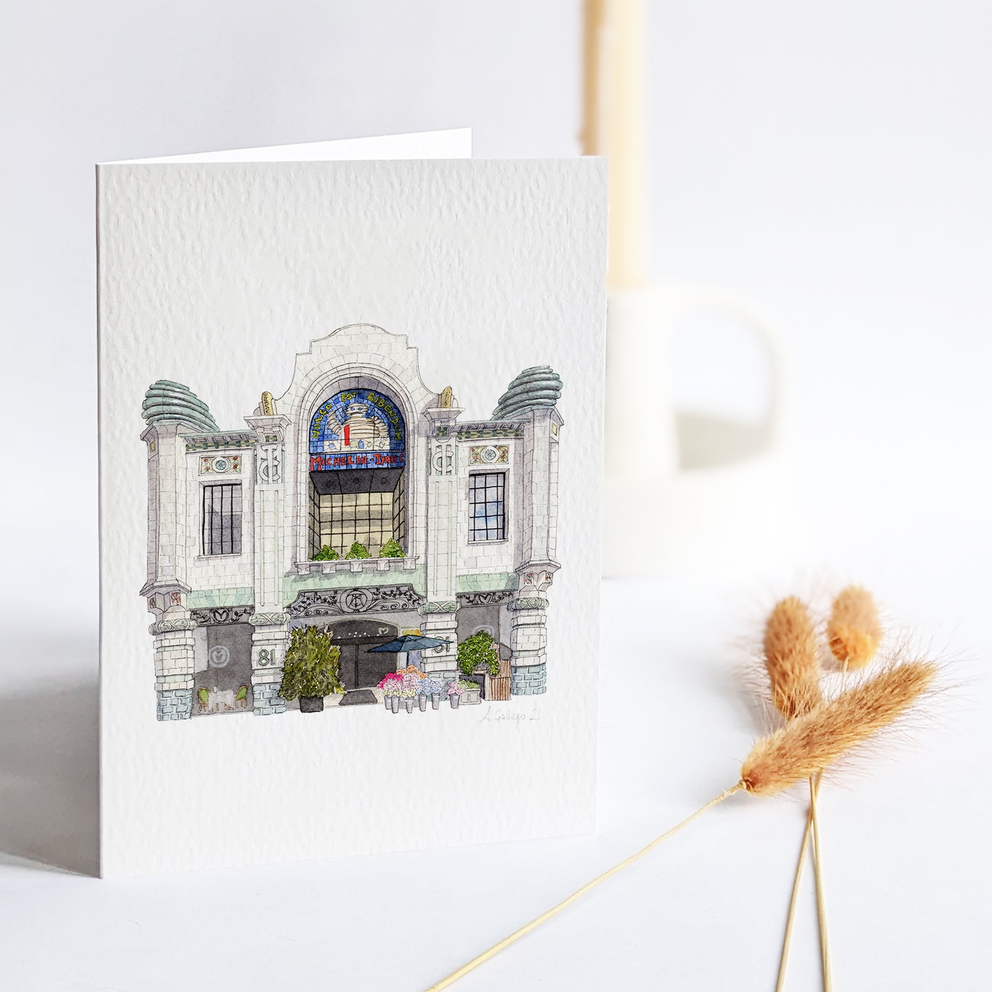 South Kensington - Michelin House - Bibendum building - Greeting card with envelope