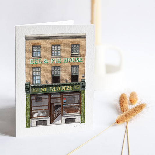 Peckham - M Manze Pie & Mash Shop - Greeting card with envelope
