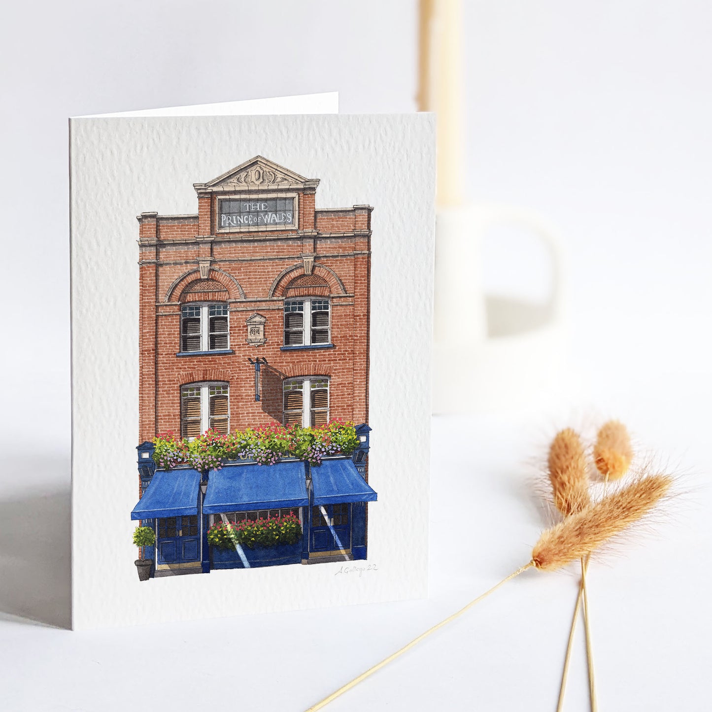 Kennington - The Prince of Wales pub - Greeting card with envelope